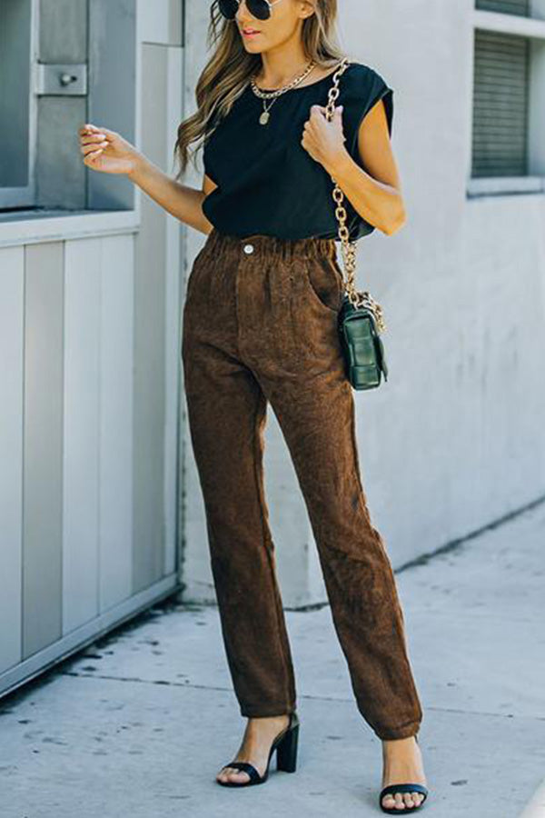 Pocketed Corduroy Trousers