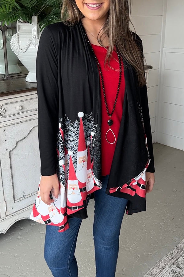 WOMEN'S SANTA BOWLING PINS CARDI