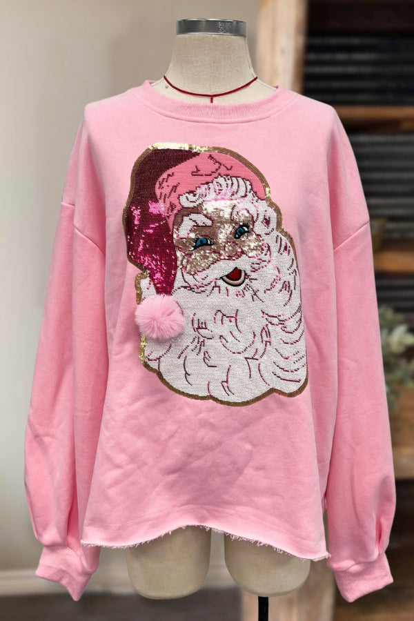 Sparkly Santa Pullover Sweatshirt