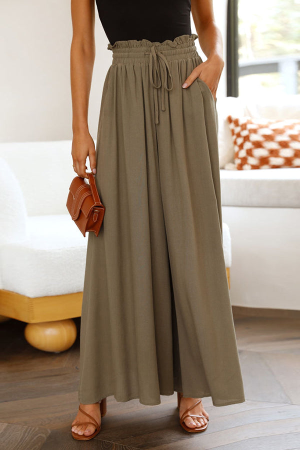 Solid Color Lightweight Flowy Wide Leg Pants