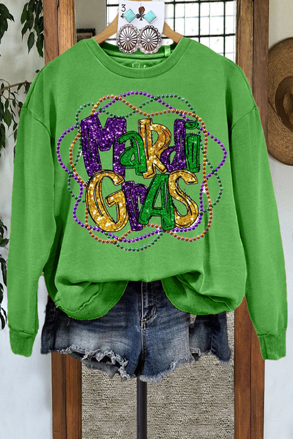 Casual Mardigras Printed Sweatshirt