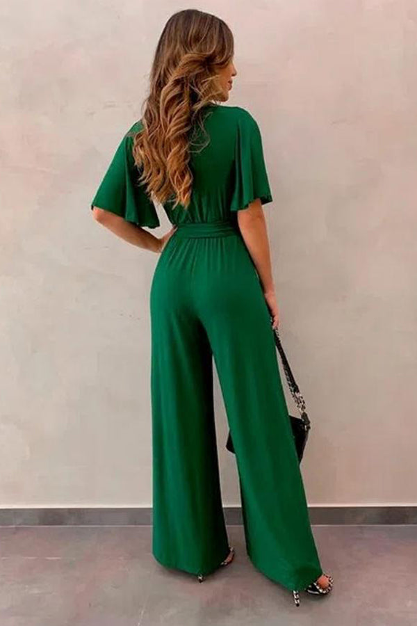 Green Belted Sen Cool Wide Leg Pants