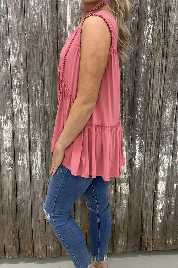 fitted loose sleeveless top