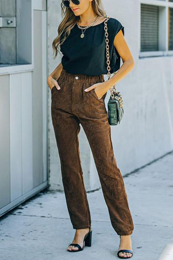 Pocketed Corduroy Trousers