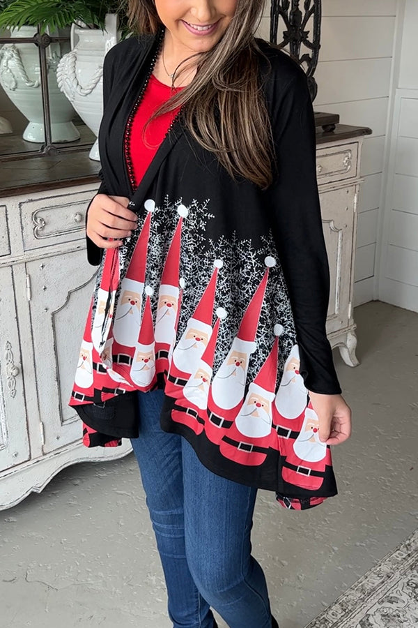 WOMEN'S SANTA BOWLING PINS CARDI