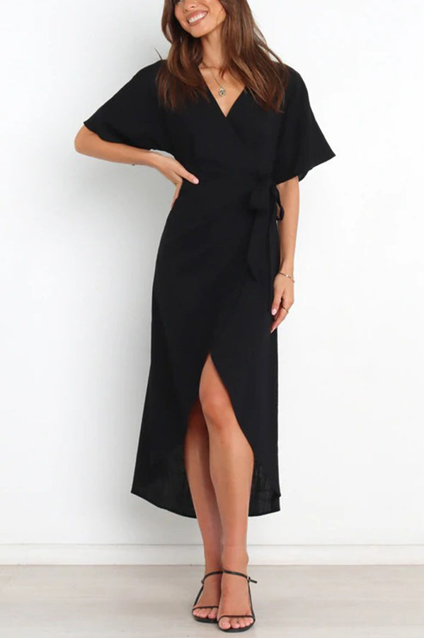 Circus Wrap High Low Midi Dress