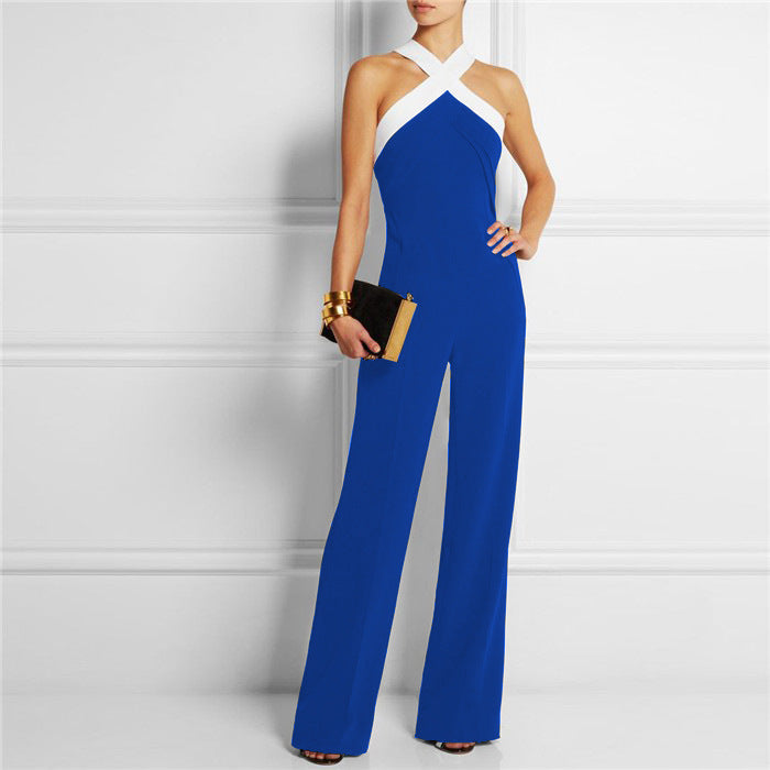 High Waist Color Block Jumpsuit