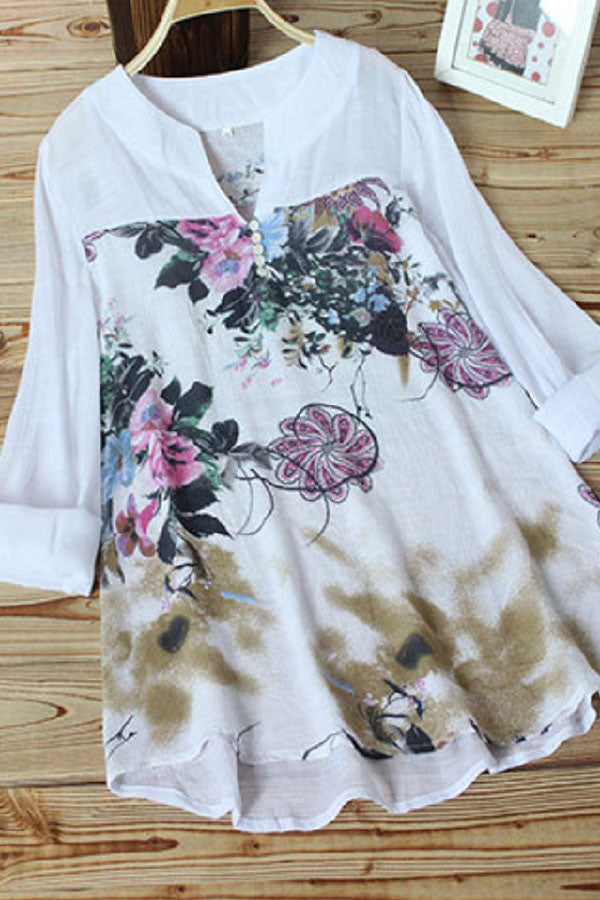 Elegant Floral Panel Shirt