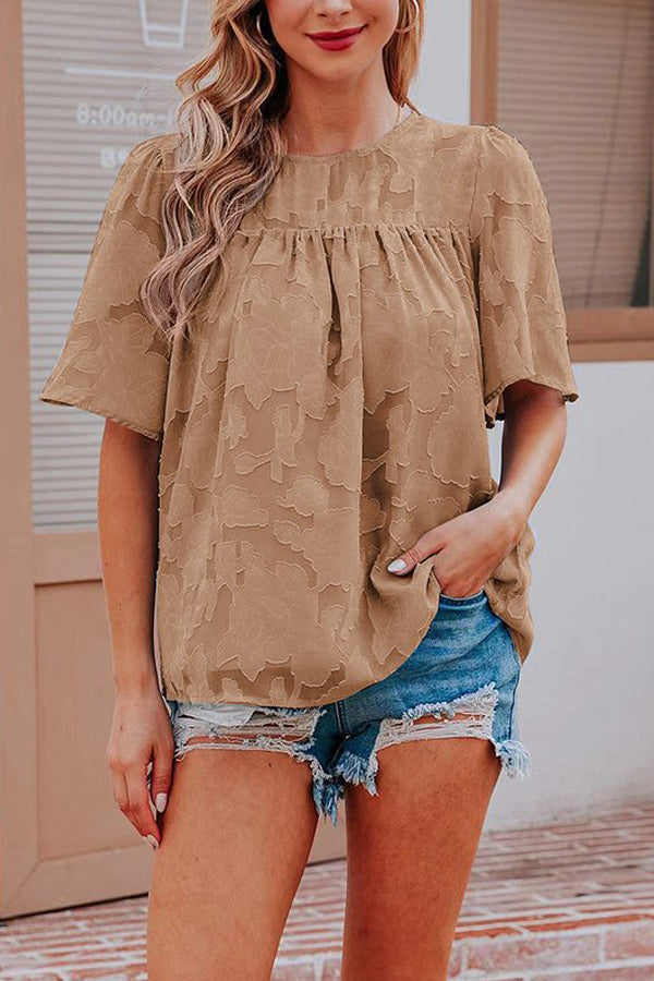 Women's Lace Cutout Chiffon Top