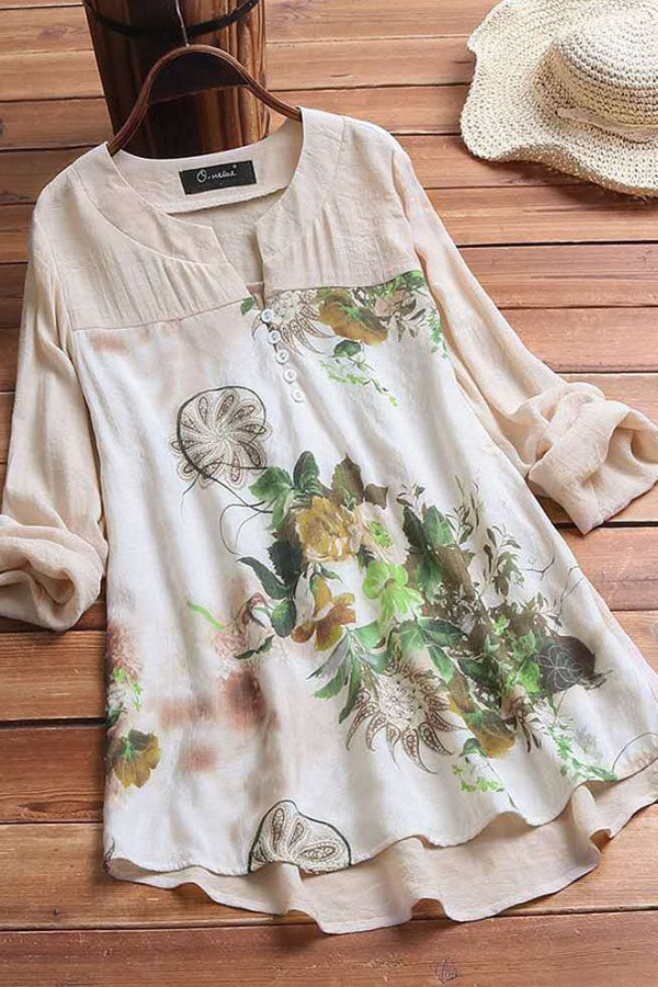 Elegant Floral Panel Shirt