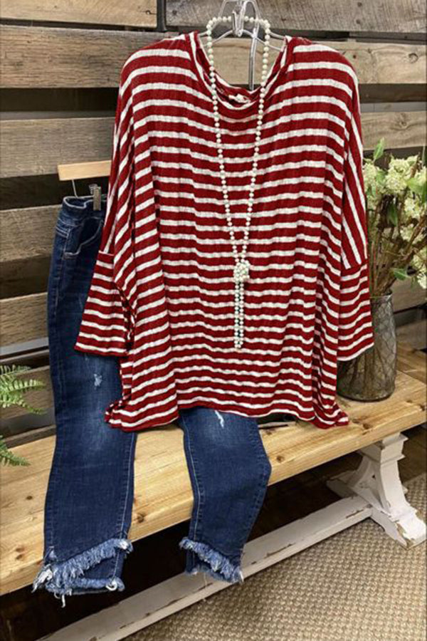 Striped Crew Neck Long Sleeve T-Shirt