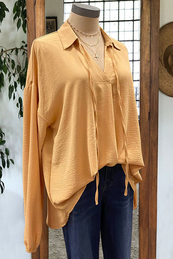 Dropped Shoulder Textured Woven Blouse