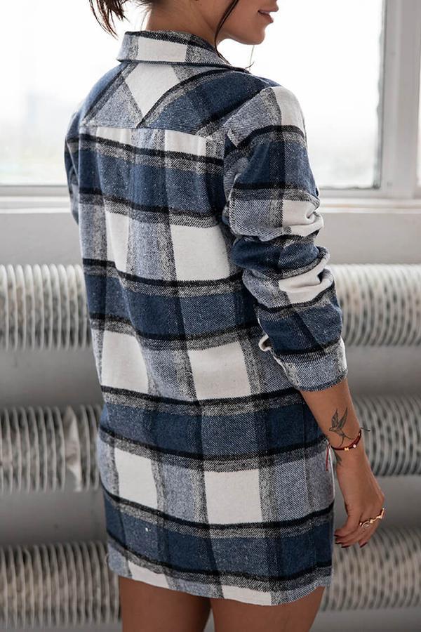 Classic Modern Check Color Stitching Shirt