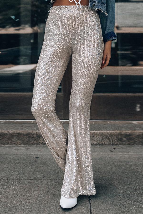 Roschic Sequin Flare Leg Pants