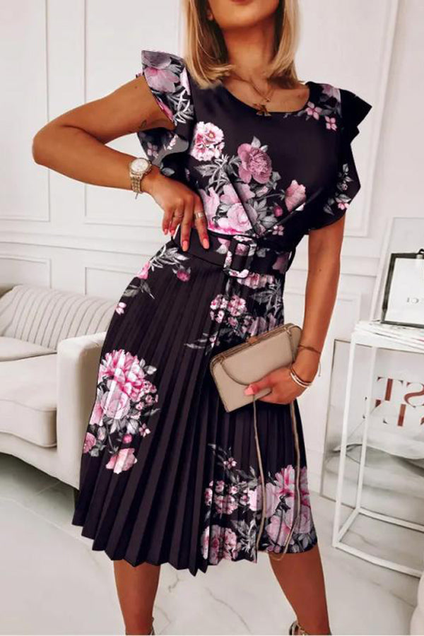 Let Me Adore You Floral Pleated Dress