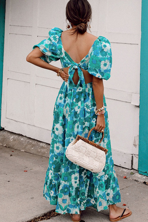 More Floral Puff Sleeve Maxi Dress