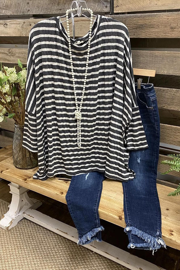 Striped Crew Neck Long Sleeve T-Shirt