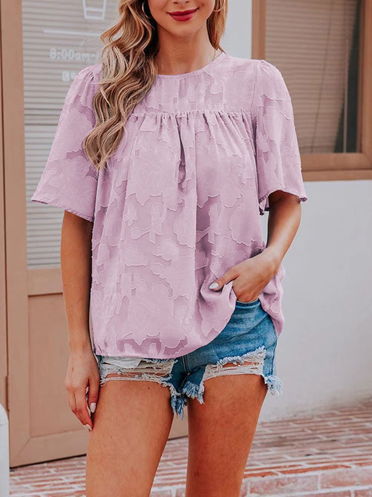 Women's Lace Cutout Chiffon Top