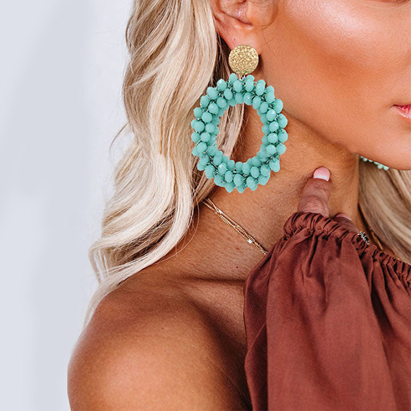 Hand-Woven Crystal Stud Earrings