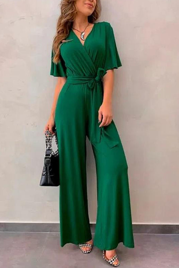 Green Belted Sen Cool Wide Leg Pants