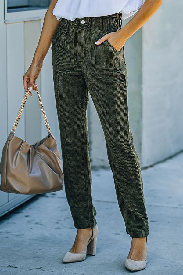 Pocketed Corduroy Trousers