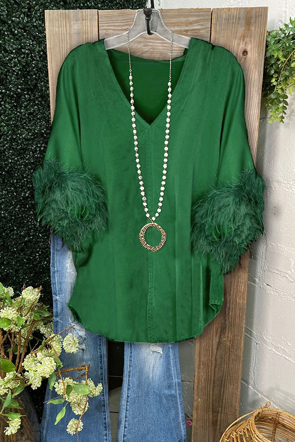 Classic Velvet Panel Feather Top