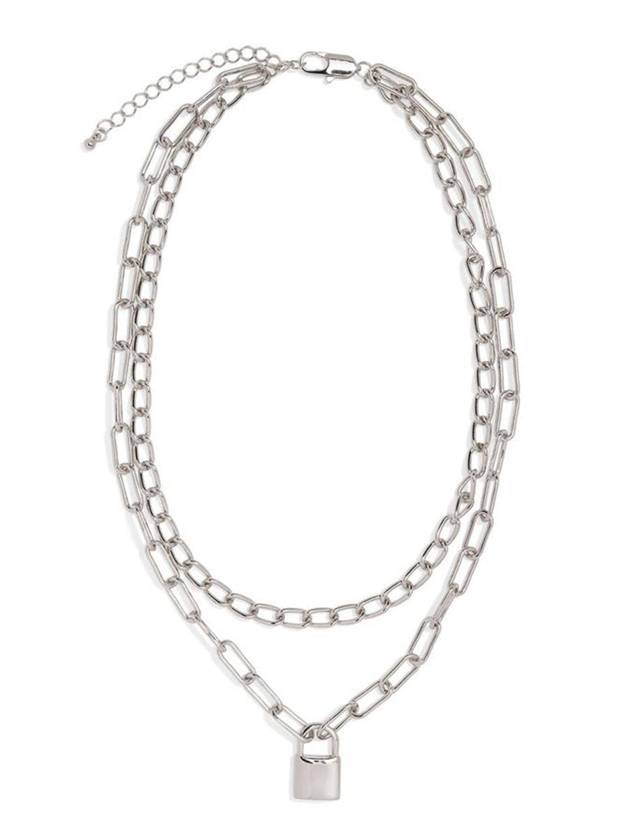 LIP-LOCKED LAYERED CHAIN NECKLACE