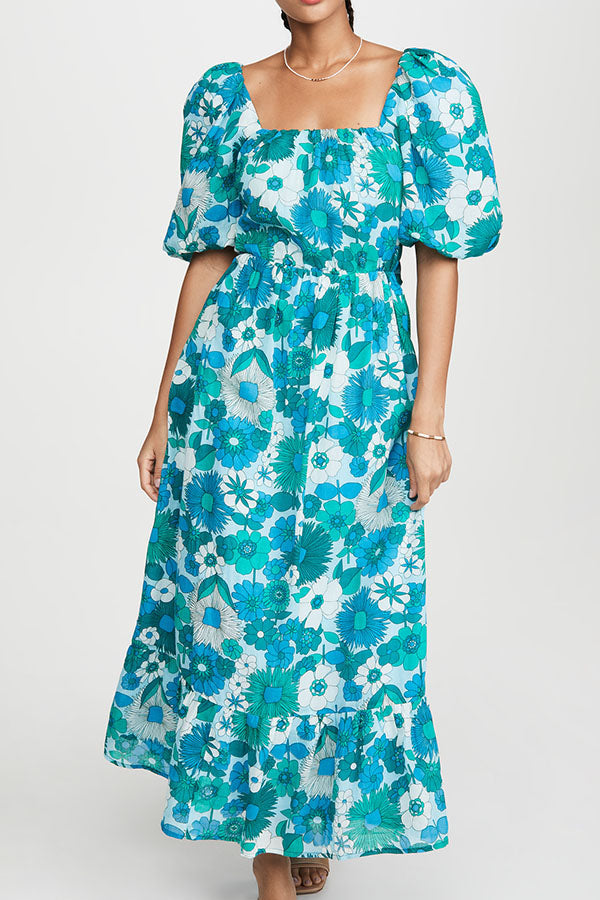 More Floral Puff Sleeve Maxi Dress