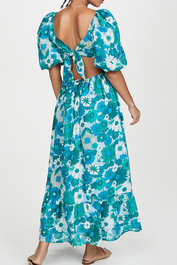 More Floral Puff Sleeve Maxi Dress