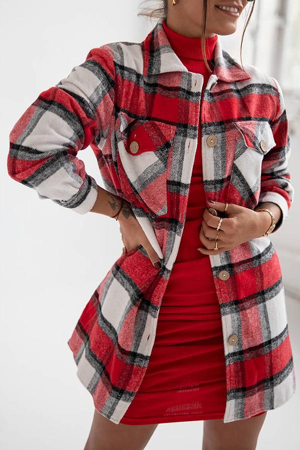 Classic Modern Check Color Stitching Shirt