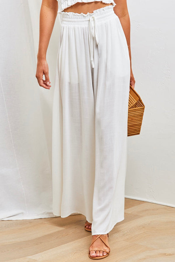 Solid Color Lightweight Flowy Wide Leg Pants