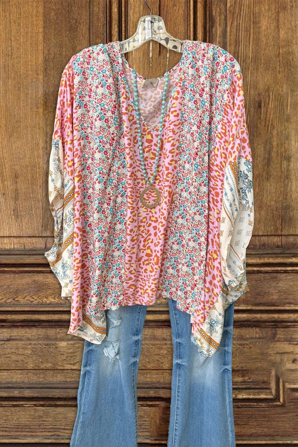 Floral Print V-neck Blouse