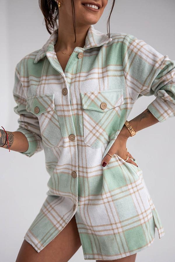 Classic Modern Check Color Stitching Shirt