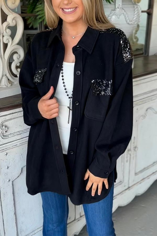 Women's Corduroy and Sequin Jacket