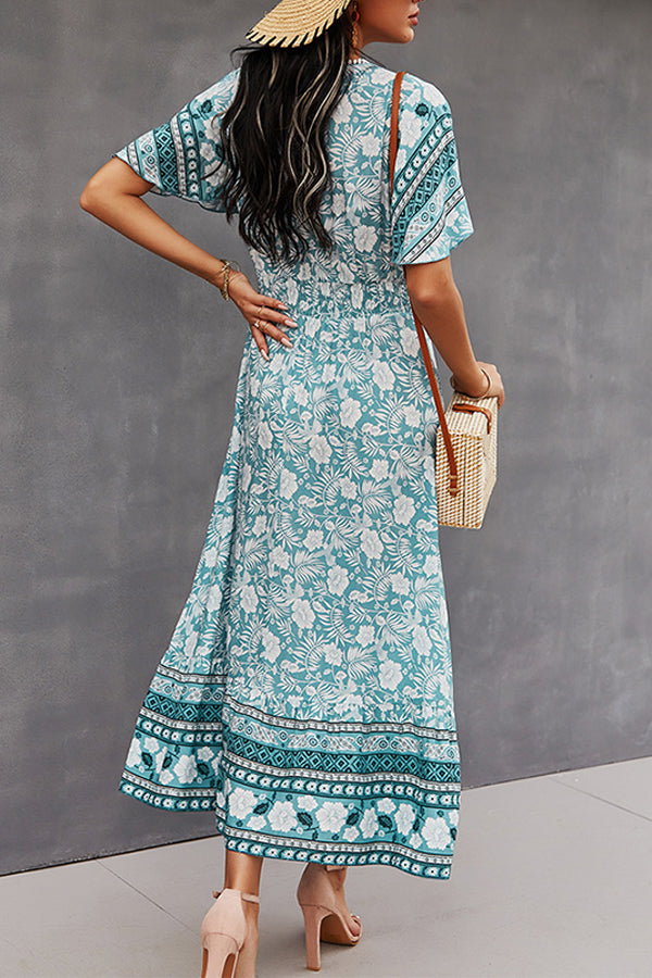 Spring/Summer V-Neck Tie Boho Dress