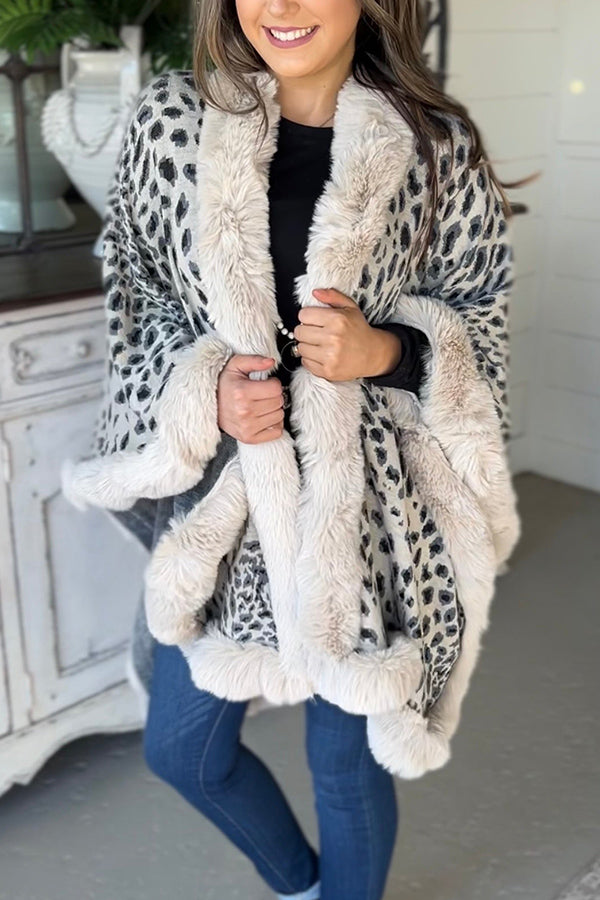 WOMEN'S FAUX FUR DETAIL WRAP