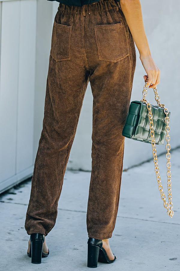 Pocketed Corduroy Trousers